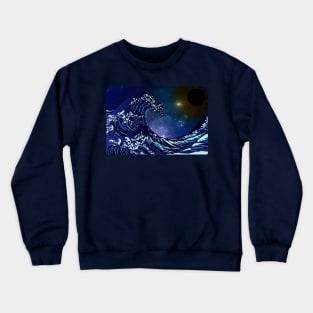 Under the Wave off Kanagawa Black Hole Crewneck Sweatshirt